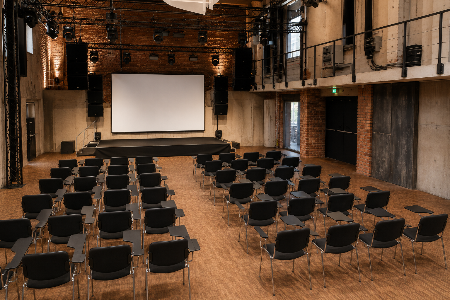 Seminarbestuhlung mit Schreibtablaren